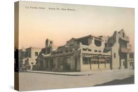 Vintage La Fonda Hotel, Santa Fe, New Mexico-null-Stretched Canvas