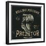 Vintage Label with Dinosaur with Text-Predator. Angry Head.Typography Design for T-Shirts.Vector Il-Dimonika-Framed Art Print