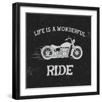 Vintage Label with Motorcycle .Vintage Style.Typography Design for T-Shirts-Dimonika-Framed Art Print