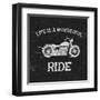 Vintage Label with Motorcycle .Vintage Style.Typography Design for T-Shirts-Dimonika-Framed Art Print