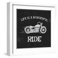 Vintage Label with Motorcycle .Vintage Style.Typography Design for T-Shirts-Dimonika-Framed Art Print