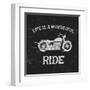 Vintage Label with Motorcycle .Vintage Style.Typography Design for T-Shirts-Dimonika-Framed Art Print
