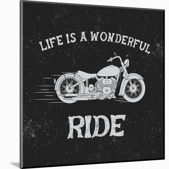 Vintage Label with Motorcycle .Vintage Style.Typography Design for T-Shirts-Dimonika-Mounted Art Print