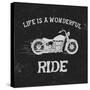 Vintage Label with Motorcycle .Vintage Style.Typography Design for T-Shirts-Dimonika-Stretched Canvas