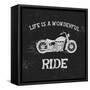 Vintage Label with Motorcycle .Vintage Style.Typography Design for T-Shirts-Dimonika-Framed Stretched Canvas