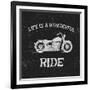 Vintage Label with Motorcycle .Vintage Style.Typography Design for T-Shirts-Dimonika-Framed Art Print