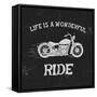 Vintage Label with Motorcycle .Vintage Style.Typography Design for T-Shirts-Dimonika-Framed Stretched Canvas