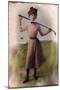 Vintage Lady Golfer-null-Mounted Giclee Print