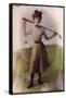 Vintage Lady Golfer-null-Framed Stretched Canvas