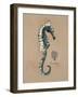 Vintage Linen Seahorse-Regina-Andrew Design-Framed Art Print