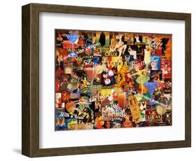 Vintage Liquor Collage-Vintage Apple Collection-Framed Giclee Print