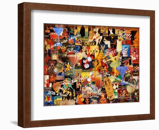 Vintage Liquor Collage-Vintage Apple Collection-Framed Giclee Print