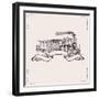 Vintage Locomotive Banner. Vector Illustration.-Dl1on-Framed Art Print