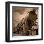 Vintage Locomotive-null-Framed Art Print