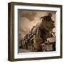 Vintage Locomotive-null-Framed Art Print