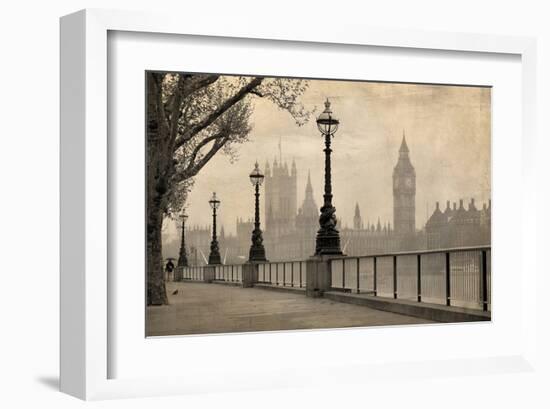Vintage London Big Ben Thames-null-Framed Art Print