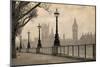 Vintage London Big Ben Thames-null-Mounted Art Print