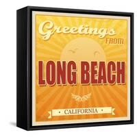 Vintage Long Beach, California Poster-radubalint-Framed Stretched Canvas