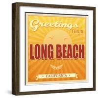 Vintage Long Beach, California Poster-radubalint-Framed Art Print