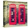 Vintage Look London Telephone Box-c_73-Stretched Canvas