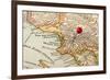 Vintage Los Angeles 1920S Map (Printed In 1926 - Copyrights Expired) With A Red Pushpin-PixelsAway-Framed Art Print