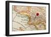 Vintage Los Angeles 1920S Map (Printed In 1926 - Copyrights Expired) With A Red Pushpin-PixelsAway-Framed Art Print