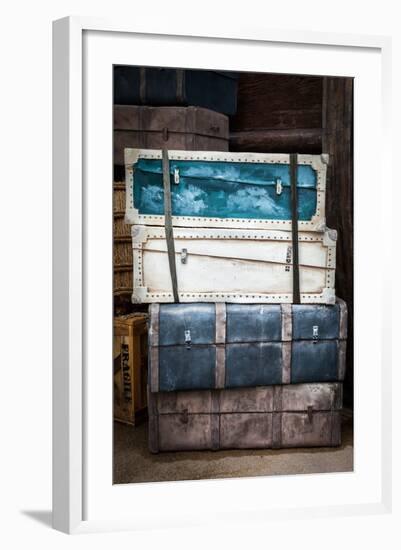 Vintage Luggage Crates, Boxes, Suitcases-f9photos-Framed Art Print