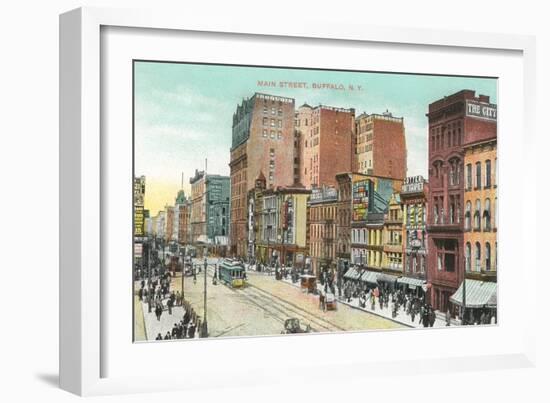 Vintage Main Street, Buffalo-null-Framed Art Print