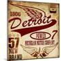 Vintage Man T Shirt Graphic Design about Detroit-emeget-Mounted Art Print