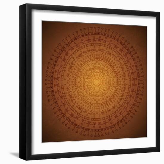 Vintage Mandala Ornament Background-siminitzki-Framed Art Print