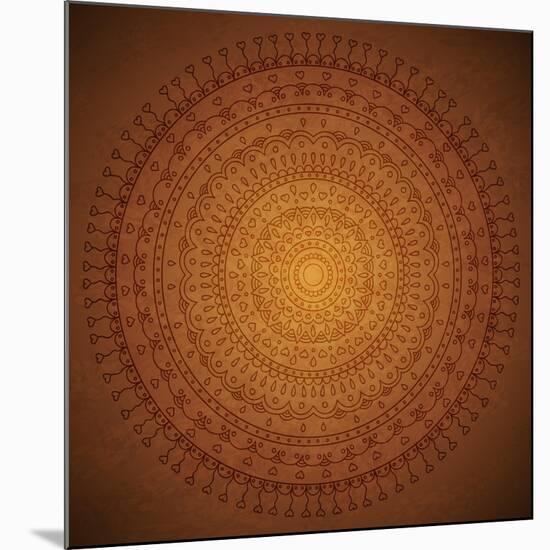 Vintage Mandala Ornament Background-siminitzki-Mounted Art Print