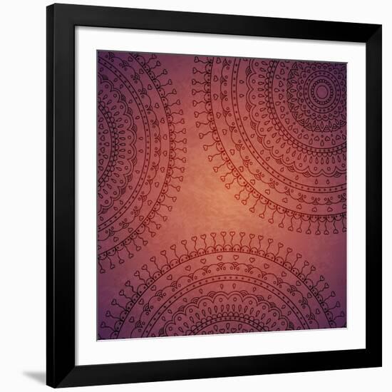 Vintage Mandala Ornament Background-siminitzki-Framed Art Print