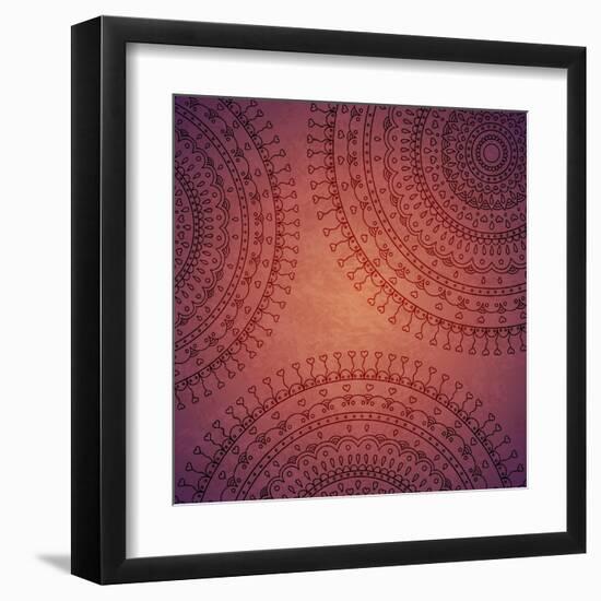 Vintage Mandala Ornament Background-siminitzki-Framed Art Print