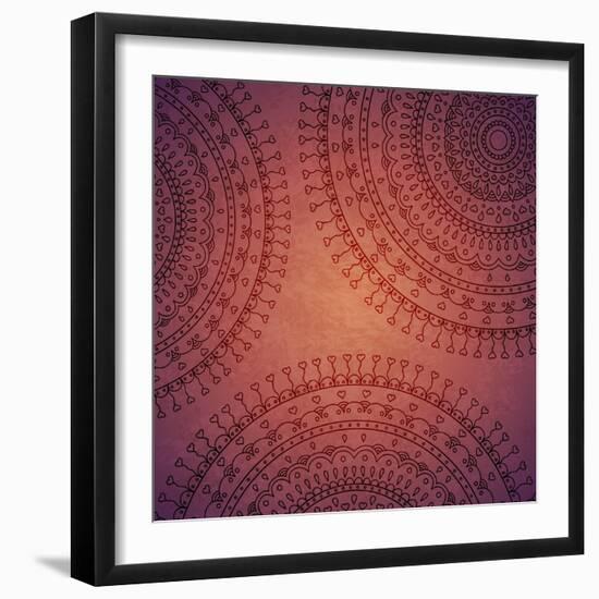 Vintage Mandala Ornament Background-siminitzki-Framed Art Print