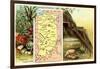 Vintage Map, Agriculture, Mining-null-Framed Art Print