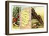 Vintage Map, Agriculture, Mining-null-Framed Premium Giclee Print