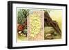 Vintage Map, Agriculture, Mining-null-Framed Premium Giclee Print