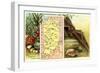 Vintage Map, Agriculture, Mining-null-Framed Premium Giclee Print