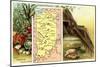 Vintage Map, Agriculture, Mining-null-Mounted Premium Giclee Print