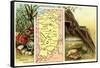 Vintage Map, Agriculture, Mining-null-Framed Stretched Canvas