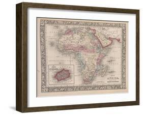 Vintage Map of Africa with the Island of St. Helena inset from Mitchell's new general atlas, 1863-American School-Framed Giclee Print