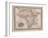 Vintage Map of Africa with the Island of St. Helena inset from Mitchell's new general atlas, 1863-American School-Framed Giclee Print