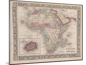 Vintage Map of Africa with the Island of St. Helena inset from Mitchell's new general atlas, 1863-American School-Mounted Giclee Print