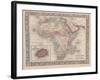 Vintage Map of Africa with the Island of St. Helena inset from Mitchell's new general atlas, 1863-American School-Framed Giclee Print