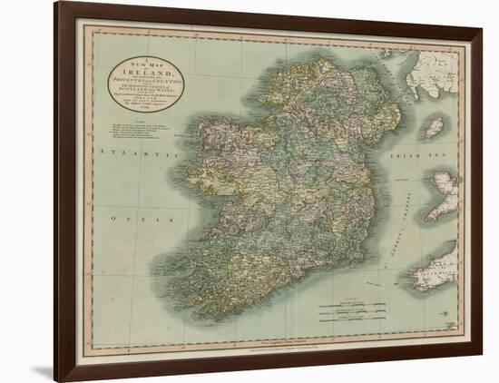 Vintage Map of Ireland-John Cary-Framed Art Print