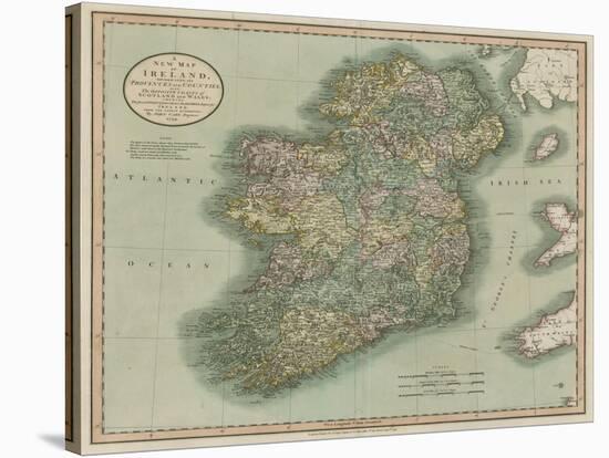 Vintage Map of Ireland-John Cary-Stretched Canvas