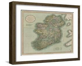 Vintage Map of Ireland-John Cary-Framed Art Print