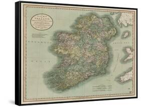 Vintage Map of Ireland-John Cary-Framed Stretched Canvas