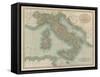Vintage Map of Italy-John Cary-Framed Stretched Canvas