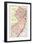 Vintage Map of New Jersey-null-Framed Art Print